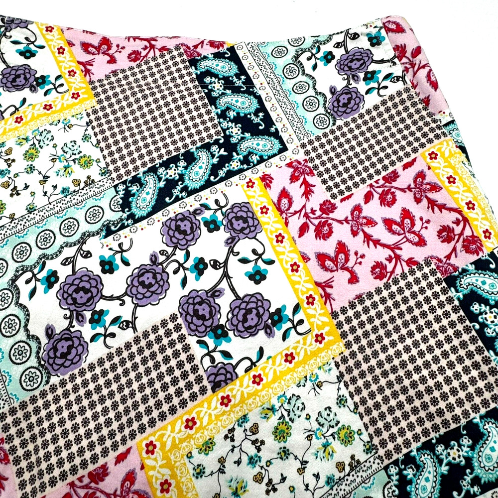 LADY HAGEN Women's 4 Pink Floral Patchwork Mixed Media Colorful Golf Skirt Skort